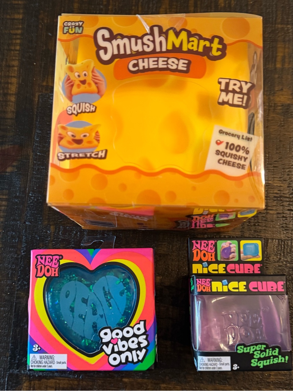 Cheese Squishy Toy- Needoh Good Vibes Heart- Needoh Nice Cube